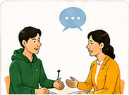 우리이웃장애인자립생활센터의 핵심 가치 실천 중 동료상담 및 자립생활 정보제공 관련 사진